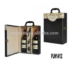 New arrival leather wine gift box for 2 bottles from China manufacturer